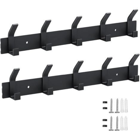 Robusto appendiabiti da parete in metallo per appendere cappotti, giacche, cappelli e asciugamani, ganci in metallo (nero) | Leroy Merlin