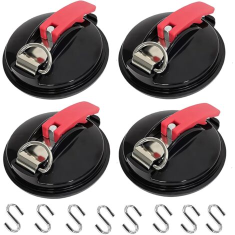 6 Pezzi Ancoraggi A Ventosa Con Gancio – Forti Ventose In PVC Per Auto, Camper, Tende Da Sole, Superfici Liscie, Carico Max 30kg - 2