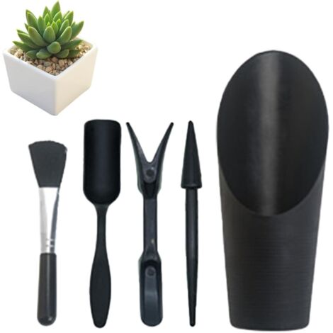 Set Di 5 Attrezzi Per La Piantagione Di Piante Grasse Con Spazzola Per La Pulizia Attrezzi Per Il Rinvaso Per La Piantagione In Giardino E In Casa Nero 87837356