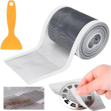 Raccoglitore per capelli da doccia da 100 mm x 10 m con spatola in plastica che previene gli intasamenti, filtro monouso per lavandino, filtro per capelli da doccia per bagno, vasca da bagno, cucina (1/5)