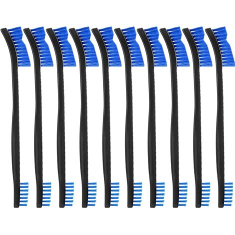 Set di 10 spazzole per la pulizia della pistola a doppia estremità, piccole spazzole per fessure in filo di acciaio inossidabile, mini spazzola per la pulizia multiuso (1/5)