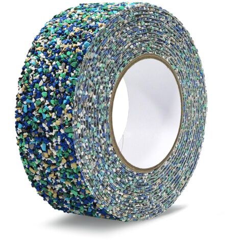 Nastro antiscivolo in gomma PET blu da 50 mm x 5 m, nastro adesivo antiscivolo, striscia di gomma antiattrito, striscia antiscivolo per scale, scale per doccia, vasche da piscina, aree umide (1/5)