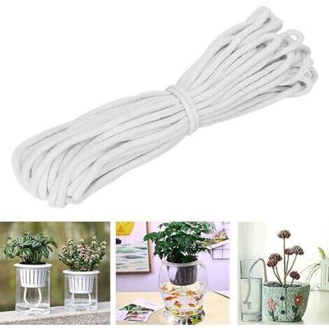 Sistema di irrigazione automatico per piante, stoppino autoirrigante con corda da 20 m, forte assorbimento d'acqua, per giardini, cesti, vasi, piante (1/4)