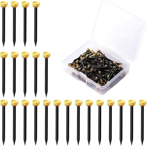 Confezione da 50 ganci in ottone per cornici, bacheche, tele (lunghezza 2,7 cm) (1/5)