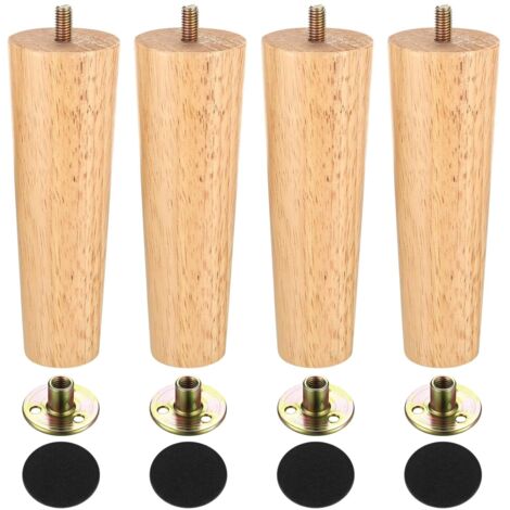 gambe per mobili in legno massello da 15 cm, gambe per mobili in legno, gambe di ricambio per mobili in legno, gambe di ricambio per divano, cassettiera, tavolo, porta TV, con accessori (1/5)