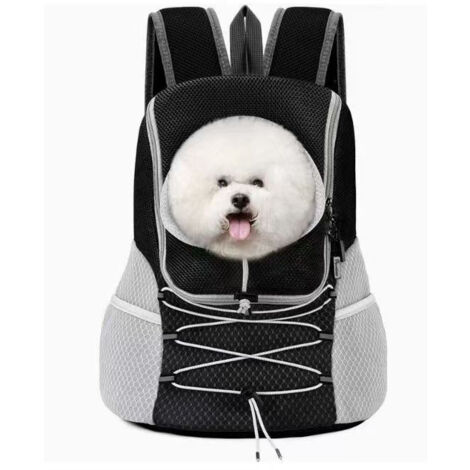 Zaino regolabile per cani, borsa da viaggio traspirante in poliestere per animali domestici, borsa per il trasporto di cani e gatti con cintura di sicurezza per escursioni all'aperto, L (4,5-6,4 kg)/N (1/5)