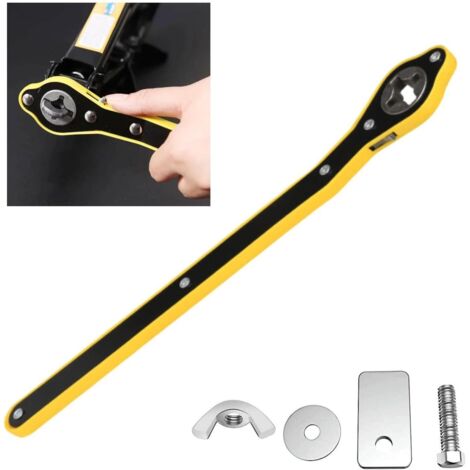 Chiave per cric per auto, chiave universale per cric per auto, cric a cricchetto per auto con sollevatore per auto, chiave a cricchetto regolabile a 360°