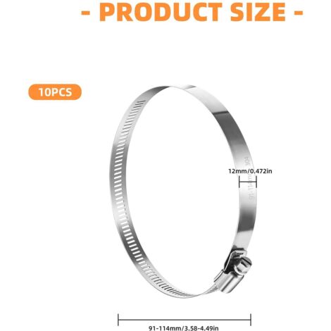 Fascetta Stringitubo SST12 - Materiale W1 - DIN3017 - Larghezza Di Banda 12 Mm Campo Di Serraggio Da 12 A 180 Mm Prezzo Per Pezzo 85710sst12w1 4070 - Foto 2