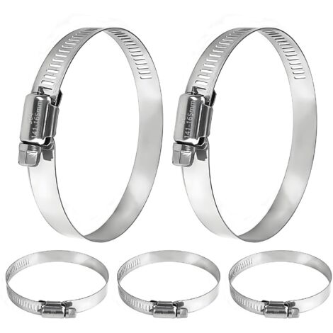 Set di 5 fascette stringitubo regolabili in acciaio inox 304, da 141 a 165 mm, fascette stringitubo per piscine, stagni e giardini (1/5)