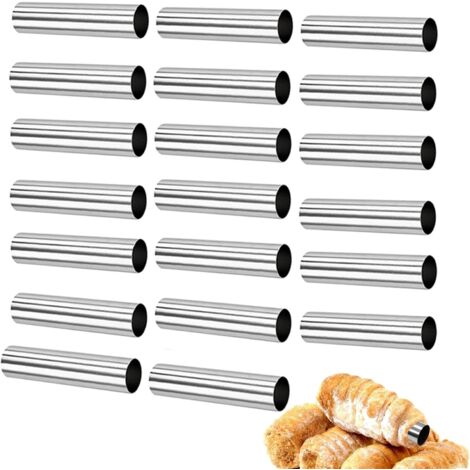 Stampo per cannoli, 20 pezzi di stampi per cannoli in acciaio inossidabile antiaderente, stampi per crema pasticcera per pasticcini, croissant, crème fraîche, cannelloni Schiller (1/5)