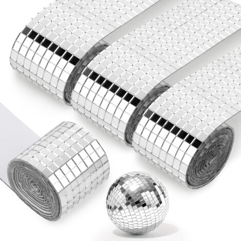 6400 pezzi Mini tessere di mosaico a specchio, tessere di mosaico quadrate in acrilico da 55 mm, adesivo da parete a specchio in vetro, adesivo a mosaico in acrilico per decorazioni artigianali da dis (1/5)