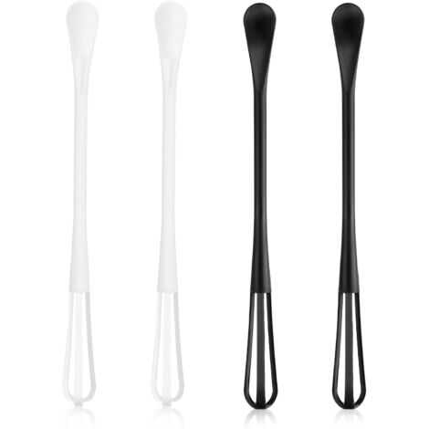 Set di 4 mini fruste multifunzionali 2 in 1 per cucinare, mescolare, sbattere ingredienti e salse (bianco e nero) (1/5)