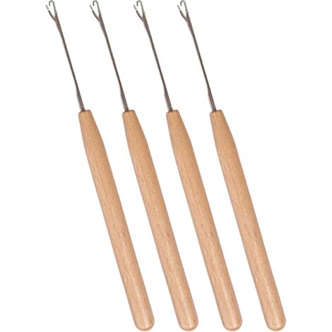 Set di 4 uncinetti in metallo, kit di riparazione ergonomico per principianti, uncinetti artigianali in acciaio inossidabile con accessori, utensili di precisione per