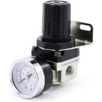 Regolatore di pressione dell'aria GABRIELLE, compressore ad aria compressa AR2000-02 G1/4 con manometro, valvola con manometro dell'aria regolabile in lega di alluminio da 1/4 con staffa