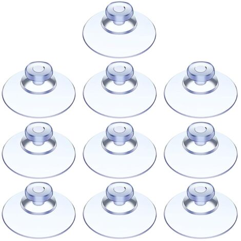 10 ventosas para mesa de vidrio, miniventosas transparentes, pequeñas, para diversas superficies lisas, vidrio, azulejos, baño, cocina, PVC, sin gancho (20 mm)