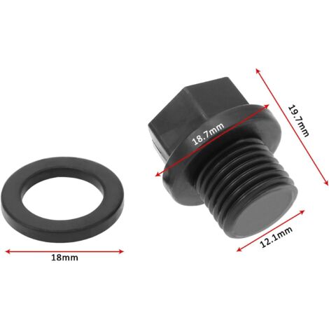 4 Tappi Di Scarico Per Pompa Piscina Con Guarnizioni - Compatibili Hayward SPX1700FG, SuperPump SP2600X, 19,7x18,7mm, Nero