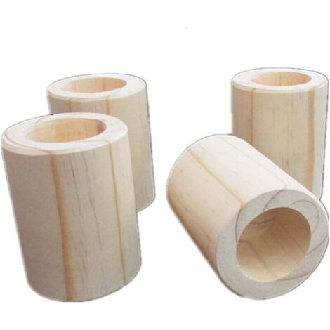 GABRIELLE Elevadores de cama originales de color madera (madera) Elevadores de muebles resistentes 4 piezas