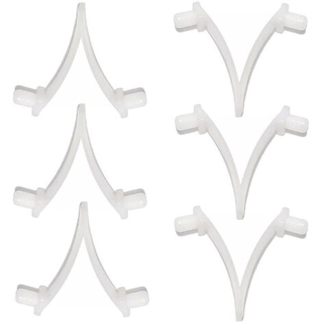6 pinzas de plástico para cepillos de piscina, pinzas para varillas de piscina, para cepillos, skimmers y rastrillos de hojas (blancas) (1/4)