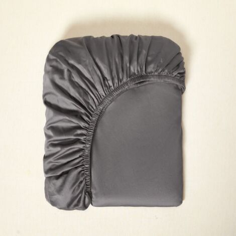Pack de 1 Sábana Bajera Ajustable - Gris, 180 x 200 cm - para colchones gruesos - Microfibra (1/5)