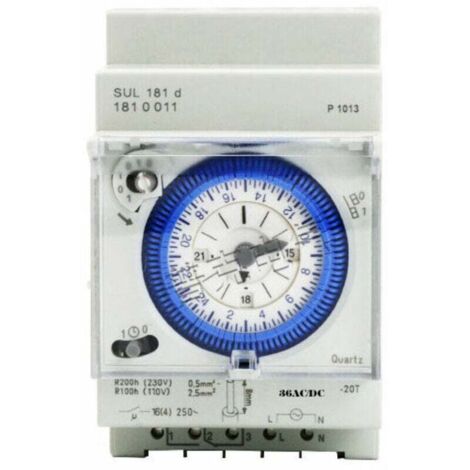 Temporizador analógico con motor síncrono y programa diario, temporizador, 12VAC/DC