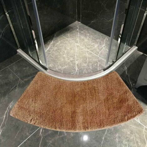 GABRIELLE 1 pieza de microfibra antideslizante, alfombrilla superabsorbente para baño, alfombrilla curva antideslizante, alfombrilla para baño, color champán (1/4)