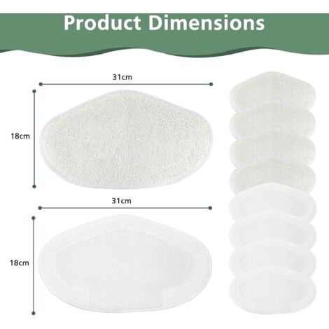 Panni Lavabili In Microfibra Per Polti Vaporetto – Confezione Da 5 – Compatibili Con PAEU0332, Smart 120, 35/40 Mop, SV400/420/440 E Altri – Bianco 18x31 Cm - 4