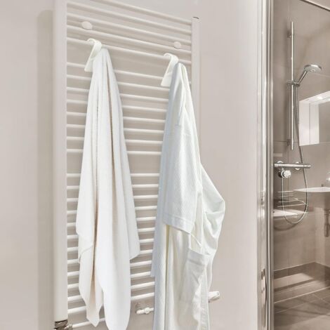Pack De 10 Ganchos Para Radiadores De Baño O Cocina – ABS Resistente Al Calor, Blanco, Fácil Instalación