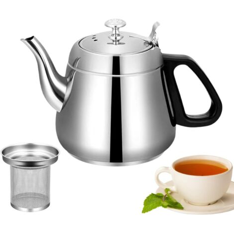 Tetera Tetera de acero inoxidable con infusor, capacidad de 1,5 l, apta para ...