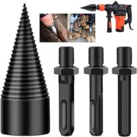 Cortadores de troncos, broca de 42 mm, cortador cónico de madera para taladro y fresa, herramienta cónica de corte de tornillo duradero con 3 asas.