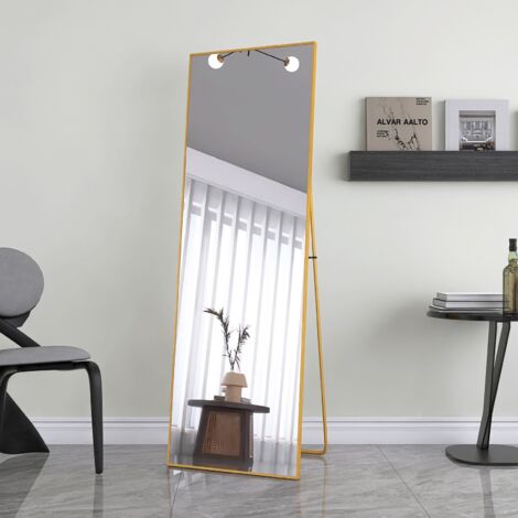Natsukage Specchio Da Parete A Lunghezza Intera 109x40 Cm - Con Cornice Bianca Sottile - Vetro Antiscoppio, Da Appoggiare O Appendere
