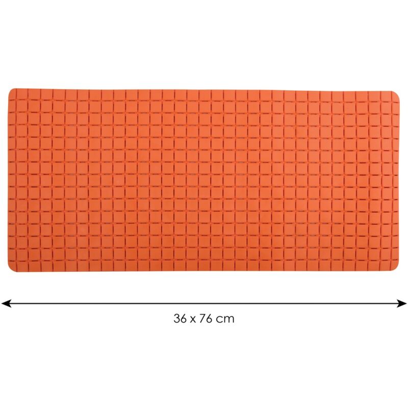 Tappetino Da Bagno Antiscivolo Con Ventose, 53x53 Cm, Colore Rosso Terracotta, In PVC, Per Doccia E Vasca