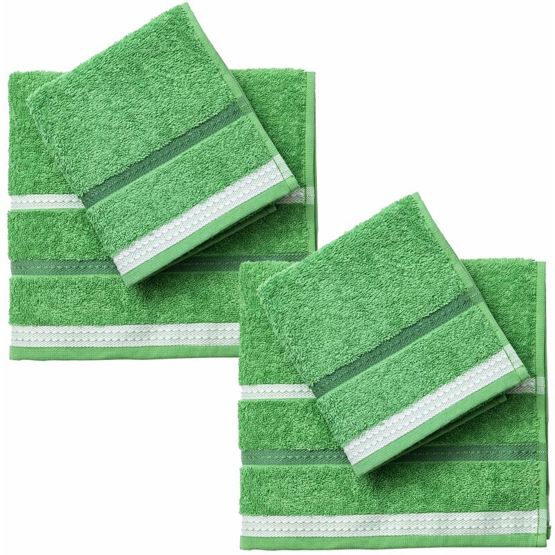Asciugamani doccia 5 pezzi Cotone 450 gsm 70x140 cm Verde