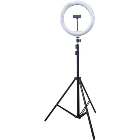 Benbilry Anello LED Per Selfie Con Clip, 60 Luci, 3 Modalità E Luminosità Regolabile, Ricaricabile USB, Per Smartphone E Tablet