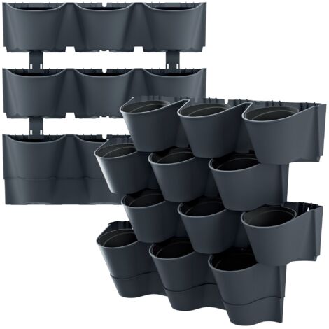 Vaso Sandy PROSPERPLAST in plastica colore antracite H 53.1 cm, 29.7