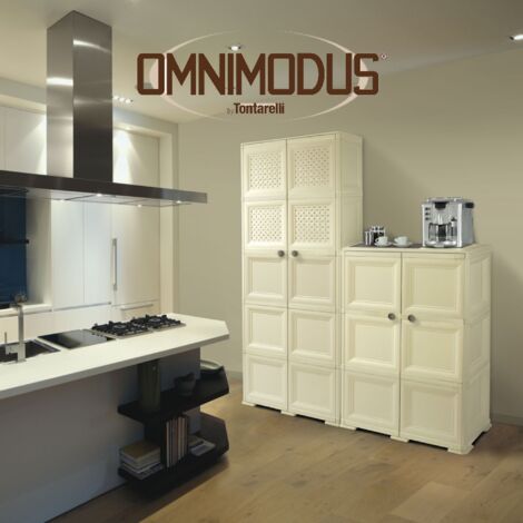 Tontarelli armadio mobiletto basso a 4 scomparti wenge' omnimodus 79x43x85.5 cm