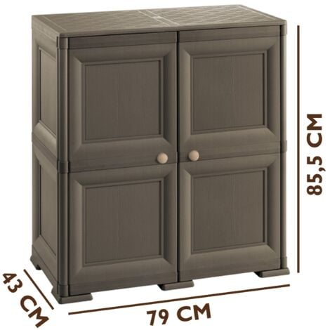 Tontarelli armadio mobiletto basso a 4 scomparti wenge' omnimodus 79x43x85.5 cm