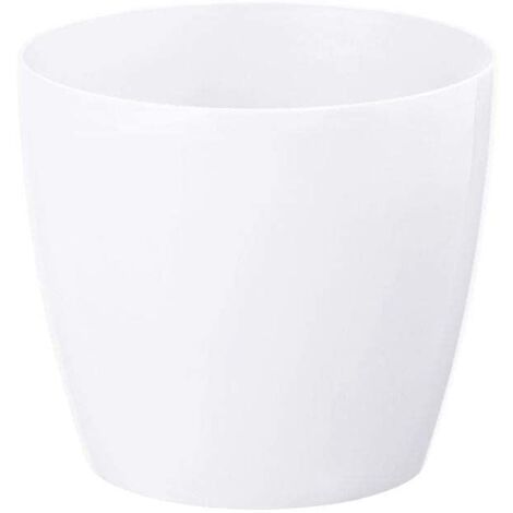 Vaso in plastica mediterranea, 40 cm di diametro bianco, vaso da