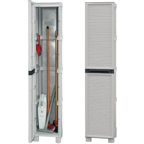 Armadietto Da Esterno Art Plast Family Armadio A Mezza Altezza In Polipropilene Della Linea Armadio Compatto Grigio