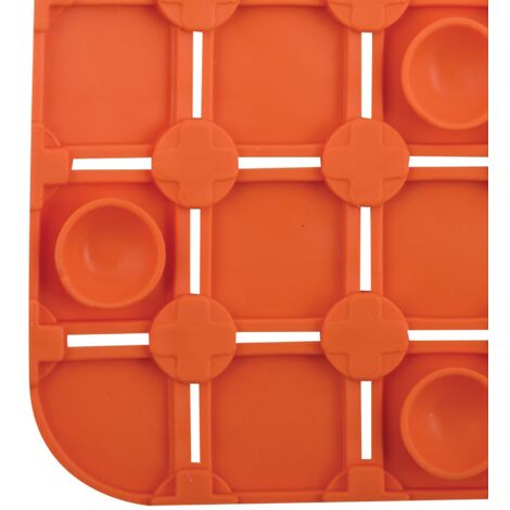 Tappetino Da Bagno Antiscivolo Con Ventose, 53x53 Cm, Colore Rosso Terracotta, In PVC, Per Doccia E Vasca