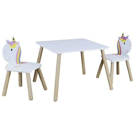 Set Mobili Tavolo e Sedie per Bambini Gioco Tavolino con 2 Sgabelli  Soggiorno Design Oceano in Legno