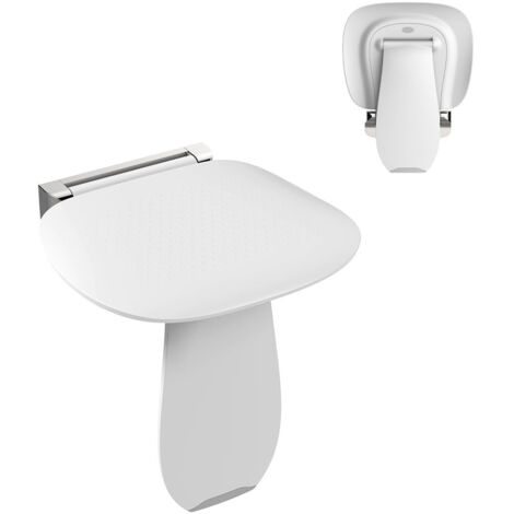 Klappbarer Duschsitz Wandmontage, Faltbarer Duschhocker mit Anti-Rutsch Oberfläche, Weiß