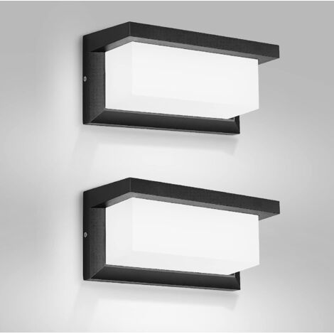 2 Stück Außenwandleuchte, 18 W LED-Außenwandleuchte IP65 wasserdicht, Außendekorations-Wandlampe für Innenhof, Garten, Terrasse, in der Nähe, Wand, Weg, Patio, Villa, Korridor (kaltweiß) (1/5)