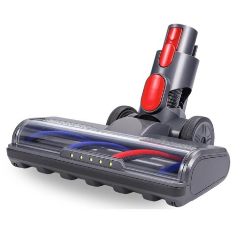 Dripl Bürste passend für Dyson V7/V8/V10/V11/V15 Staubsauger, Bodendüse mit 5 LED-Leuchten &amp Direktantrieb für Hartböden, Dyson Aufsatz mit flexiblem Drehgelenk &amp abnehmbarer Bürstenrolle (1/5)
