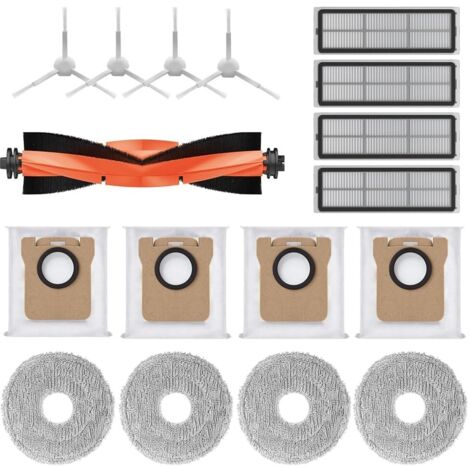 Zubehör für Xiaomi Robot Vacuum X10+,X20+ Saugroboter,1 Hauptbürste 4 Staubbeutel 4 Wischtücher 4 Seitenbürsten 4 Filter (1/5)