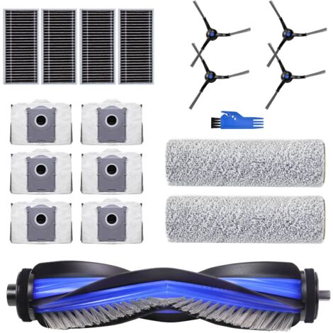 Zubehör für ECOVACS DEEBOT X8 PRO Omni /X8 Omni Staubsauger,1 Hauptbürste, 2 Rolle Wischtücher,4 Seitenbürsten,4 HEPA-Filter,6 Staubbeutel,1 Reinigungswerkzeug (1/5)