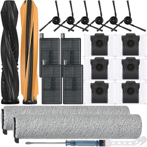 22 Stück Zubehör für Dreame Aqua10 Ultra Roller und Aqua10 Ultra Roller Complete Saugroboter,Bestehend Aus 1 Hauptbürste,2 Rollenmopp-Pad,4 HEPA Filtern,6 Seitenbürsten,6 Staubbeutel (1/5)