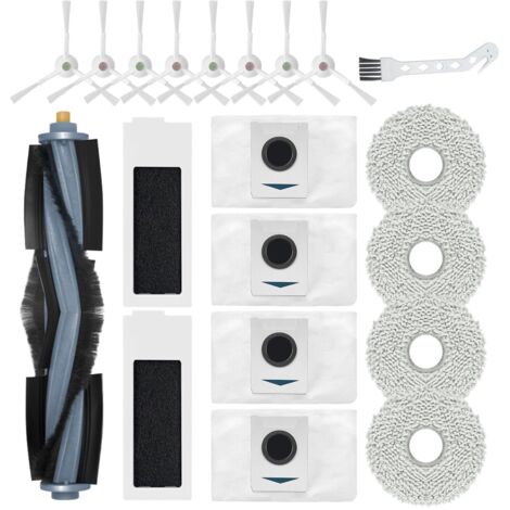 Ersatzteile Kompatibel für Ecovacs Deebot T20 Omni / T20e Omni Staubsaugerroboter Zubehör, 1 Hauptbürste, 2 HEPA-Filter, 4 Wischtücher, 4 Staubbeutel, 8 Seitenbürsten (1/5)