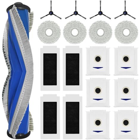 19 Stück Zubehörset für ECOVACS DEEBOT T30 PRO Omni / T30 Omni, 1 Gummi-Hauptbürste,4 Filters,4 Wischtücher,4 Seitenbürsten,6 Staubbeutel (1/5)
