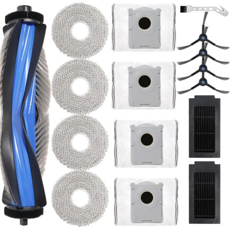Zubehör Set für Ecovacs Deebot T50 Pro Omni / T50 Omni /T50 Omni Gen2/T50 Pro Omni Gen2 Staubsauger Ersatzteil, 1 Hauptbürste,4 Wischtücher,4 Staubbeutel,4 Seitenbürsten,2 Filter (1/5)