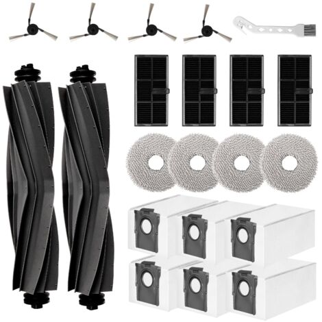 21 Stück Zubehör kompatibel mit Dreame L40 Ultra/X40 Ultra Complete/X40 Master/MOVA P50 Pro Ultra Saugroboter Ersatzteile Zubehörset Hauptbürste Staubbeutel Seitenbürsten Wischtücher HEPA Filter (1/5)